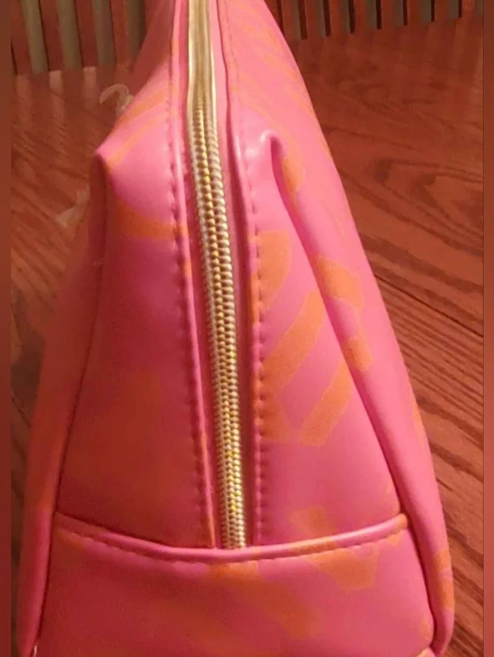 Juicy Couture Pink Logo Cosmetic Pouch with Gold Accent